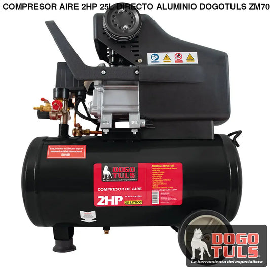 COMPRESOR AIRE 2HP 25L DIRECTO ALUMINIO DOGOTULS ZM7005